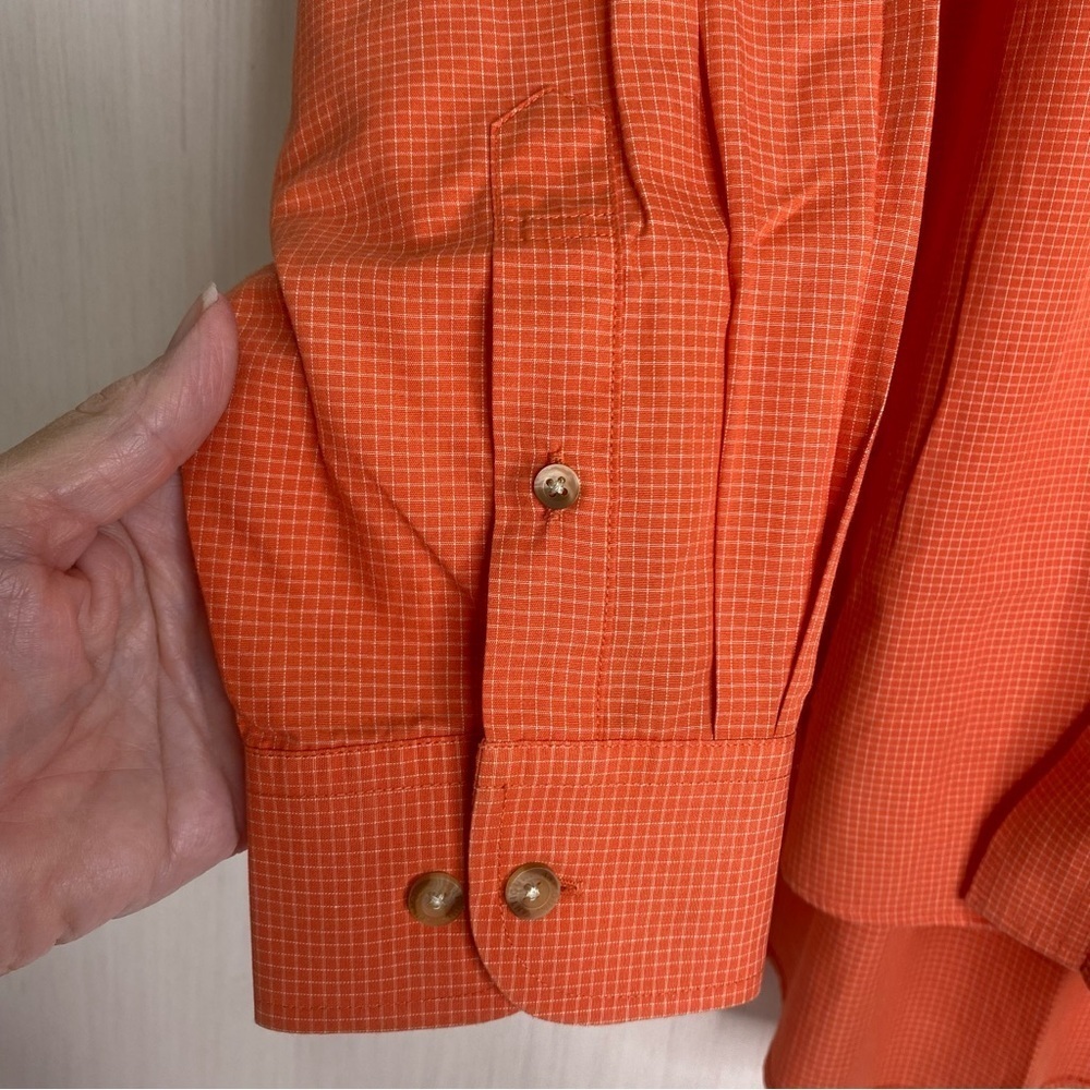 Antigua Auburn University Men's Orange Check Button-Down Shirt XL - Picture 5 of 8